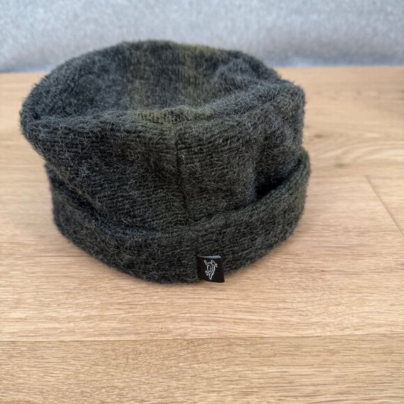 Horny Toad VTG Mohair Wool Folded Brim Cap Hat Size M Gray Green Outdoor Winter - Picture 2 of 8